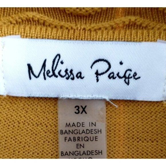 Melissa Paige Sweater Cowl Neck Hi Low Long Sleeve Lightweight Gold - 2X/ 3X - Picture 4 of 7